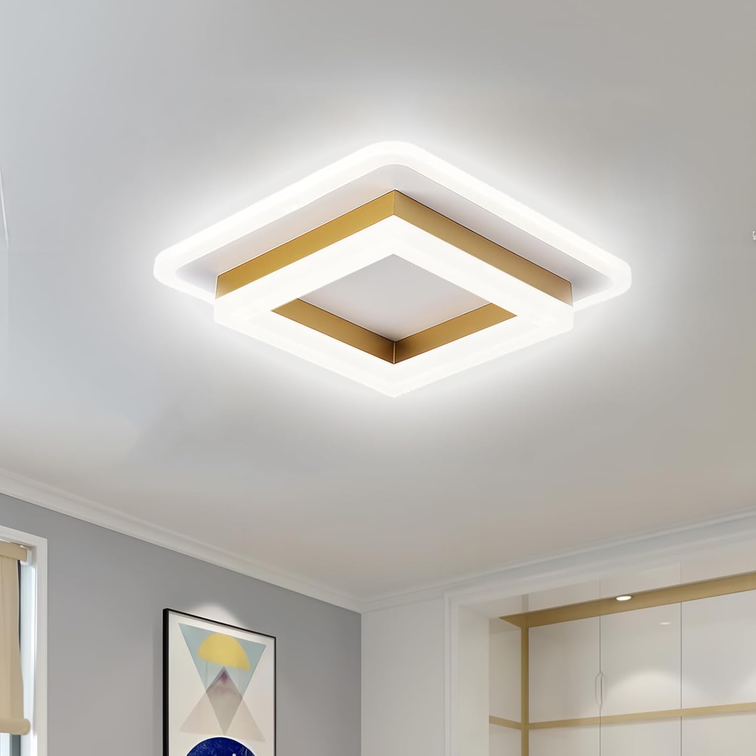 Plafon Quadro | Lampa LED Sufitowa | Geometryczna Forma Kwadratowa