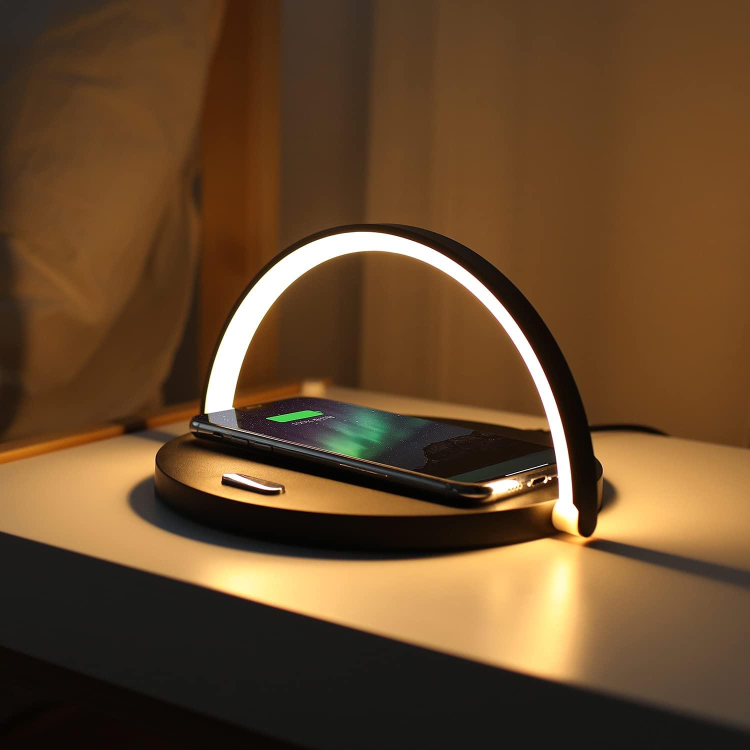 QiLumen Lampa Stołowa | Lampa LED na biurko | Bezprzewodowe ładowanie