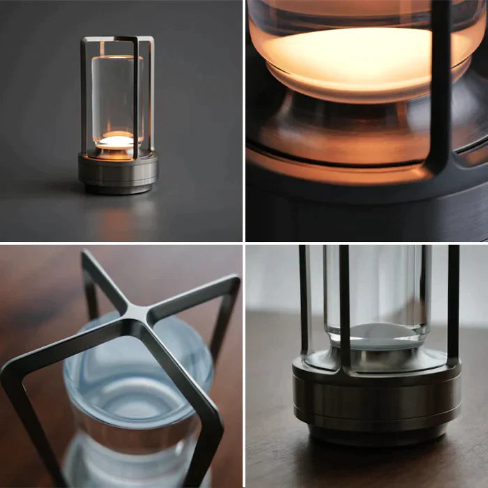 LATARNIA LUMIRA | Kryształowa Lampa LED | Dotykowa, USB, Styl Natural Elegance