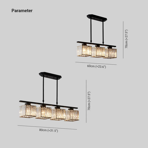 Lampa Wisząca Trevia | Żyrandol z Kryształowymi Kloszami | Metalowa Konstrukcja