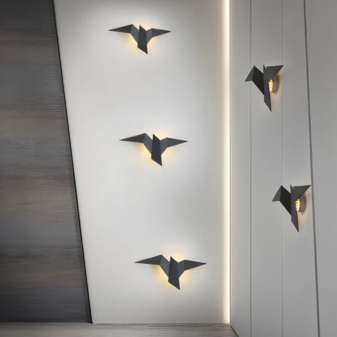 Lampa Origami Luno | Dekoracyjna Lampa Ścienna | Metalowa Forma Geometryczna