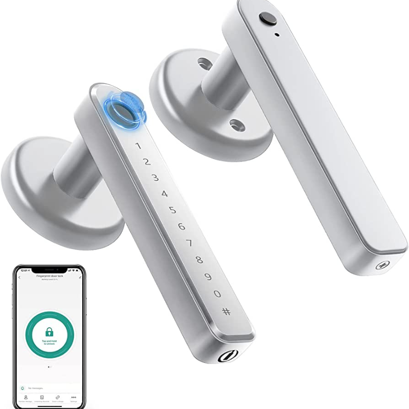 SmartSecure Klamka Biometryczna | Inteligentny Zamek do Drzwi | 4-w-1 Technologia Ochrony