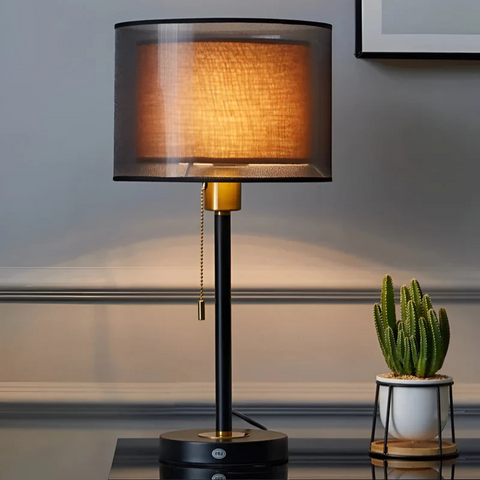 Lampa Stołowa Liora | Oświetlenie Nocne z Podwójnym Kloszem | Styl Vintage