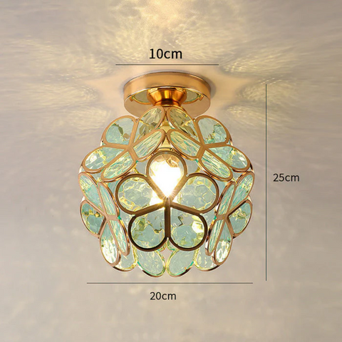 Floresa | Lampa Sufitowa Dekoracyjna | Szklany Klosz z Motywem Kwiatowym