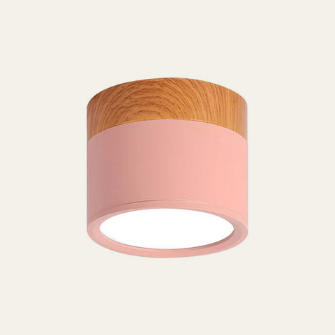 Plafon Tubo | Lampa LED Sufitowa | Drewno i Czarna Tuba