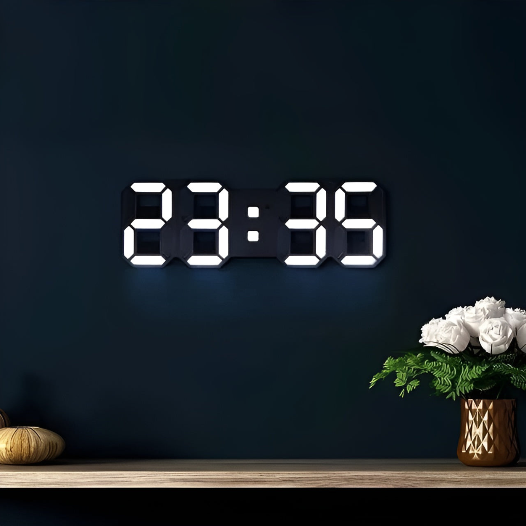 Zegar Ścienny Nyvox | Zegar Cyfrowy LED 3D | Nowoczesny Design