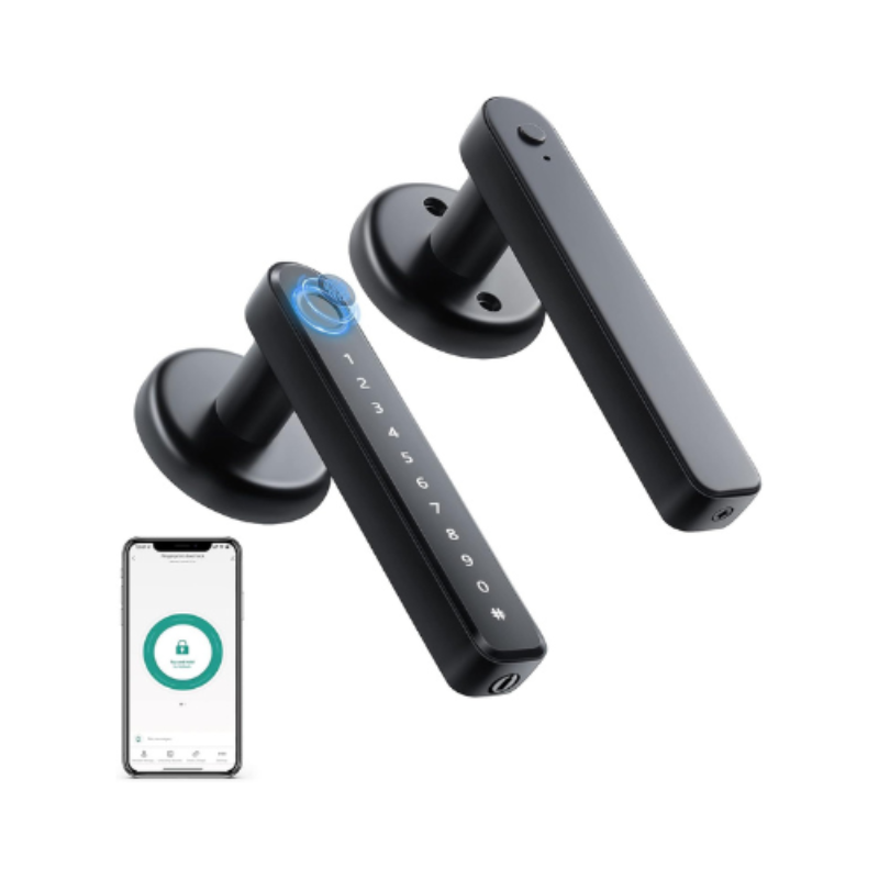 SmartSecure Klamka Biometryczna | Inteligentny Zamek do Drzwi | 4-w-1 Technologia Ochrony
