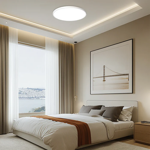 Plafon Aureo | Lampa Sufitowa LED | Złoty Pierścień i Matowe Światło