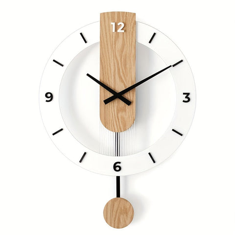 Zegar Ścienny Pendula | Nowoczesny Minimalizm | Drewno i Akryl