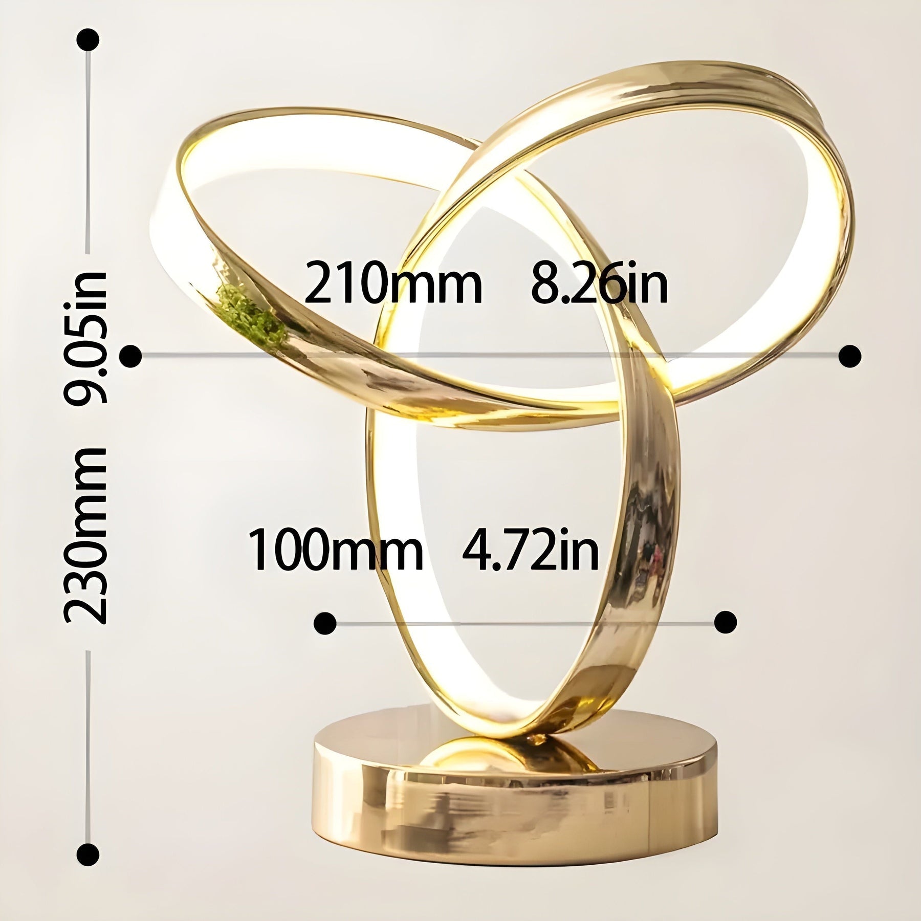 Ignis | Lampa Stołowa LED | Rzeźbiarska Forma Pierścienia | USB i Ściemniacz Dotykowy