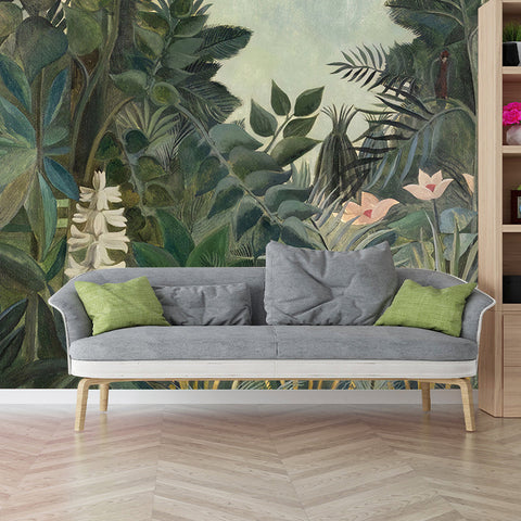 Tapeta Tropico | Tropikalna Dekoracja Ścienna | Zieleń i Liście Bananowca na Flizelinie