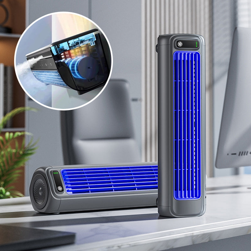 Kompaktowy wentylator bezłopatkowy | Przenośny klimatyzator biurkowy | Ładowany USB