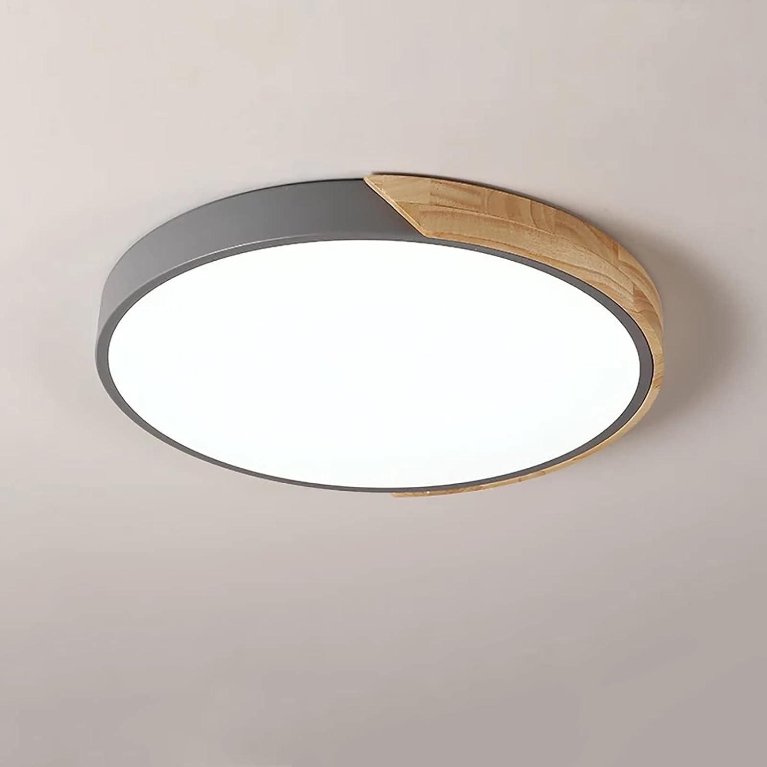 Plafon Liora | Lampa LED Sufitowa | Drewno i Kolorowy Akcent