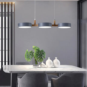 Lampa Wisząca Luma Trio | Lampa Nad Stół | Drewno i Matowe Wykończenie