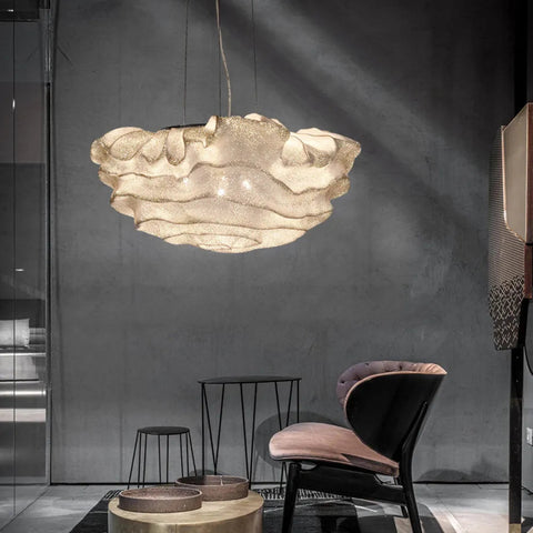 Lampa wisząca Nebula | Designerskie oświetlenie sufitowe | Stal nierdzewna w kształcie chmury