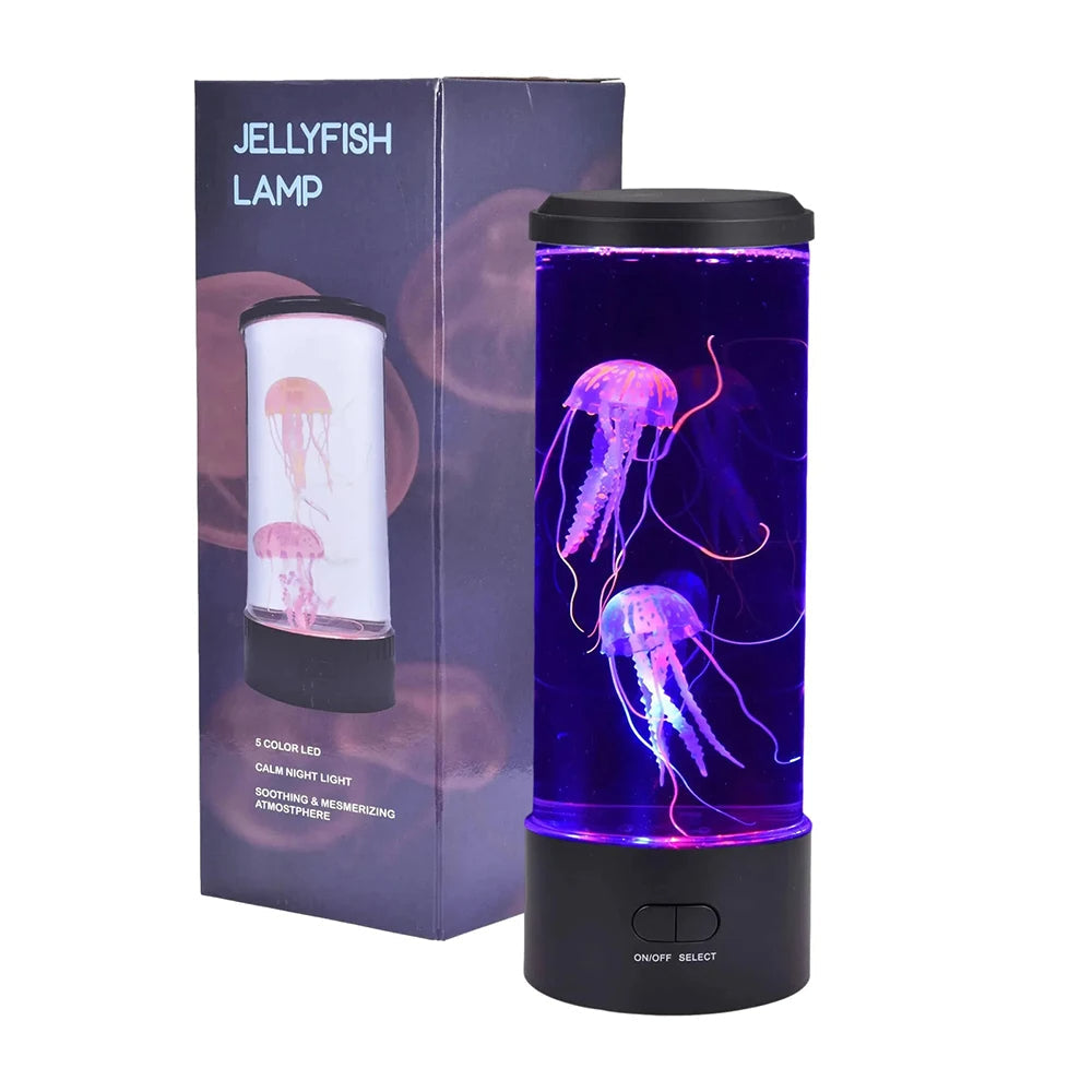 Lampa AquaLuma | Dekoracyjna Lampa LED z Meduzami | Akryl + USB