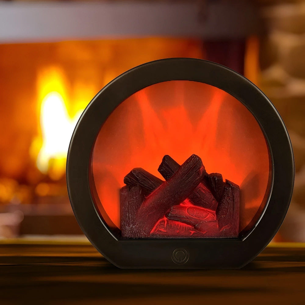 AstraFlame | Lampion Dekoracyjny z Efektem Płomieni | LED | Styl Latarenki Kominkowej