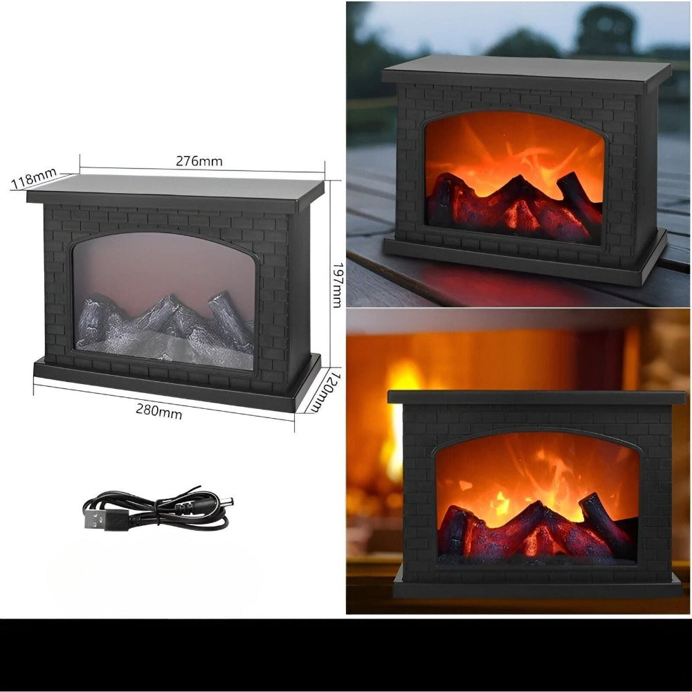 AstraFlame | Lampion Dekoracyjny z Efektem Płomieni | LED | Styl Latarenki Kominkowej