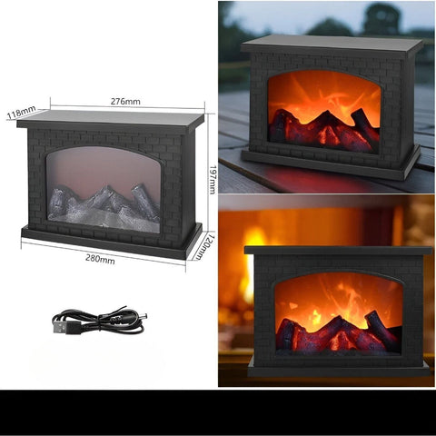 AstraFlame | Lampion Dekoracyjny z Efektem Płomieni | LED | Styl Latarenki Kominkowej