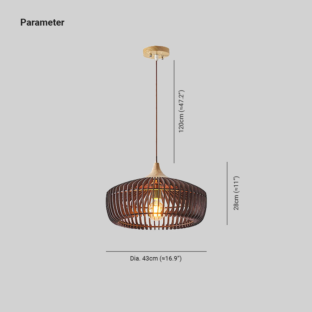 Lampa Sora | Lampa wisząca drewniana | Styl japońsko-skandynawski