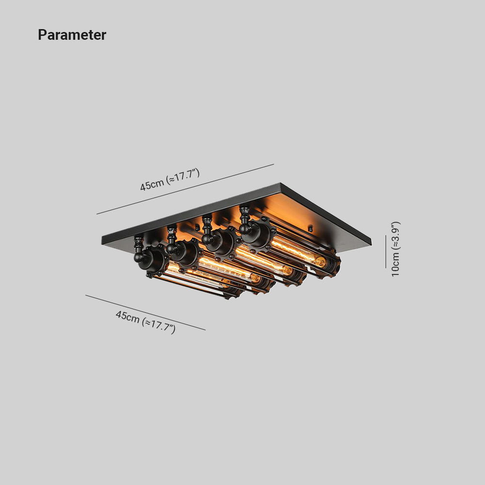 Plafon Epoch | Lampa sufitowa industrialna | Czarna metalowa oprawa