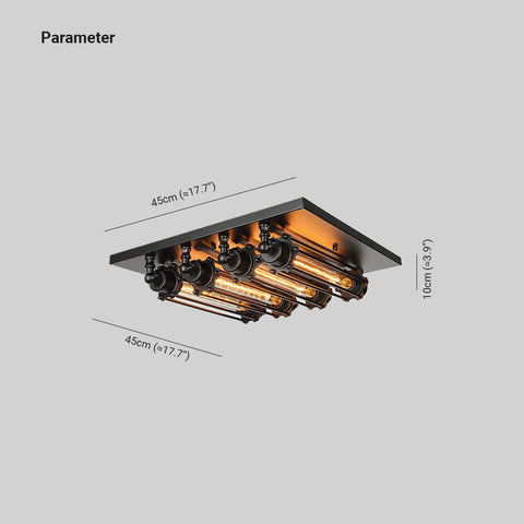Plafon Epoch | Lampa sufitowa industrialna | Czarna metalowa oprawa