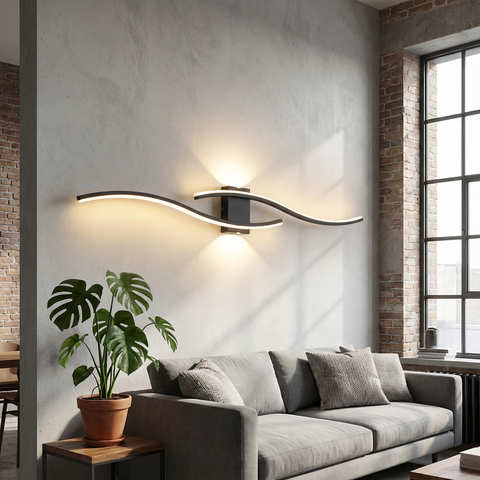Kinkiet Auria | Nowoczesne Oświetlenie Ścienne | Złota Lampa LED w Fali