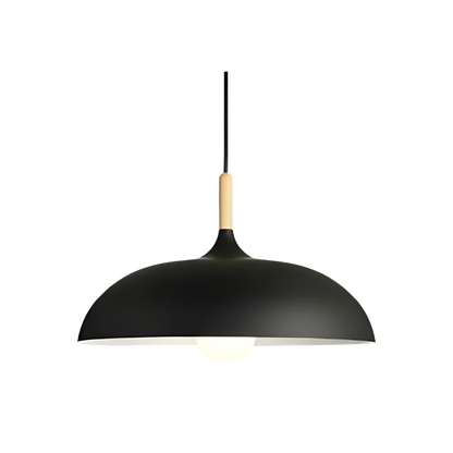 Lampa Wisząca Luno | Skandynawska Lampa Sufitowa | Żelazo i Drewno
