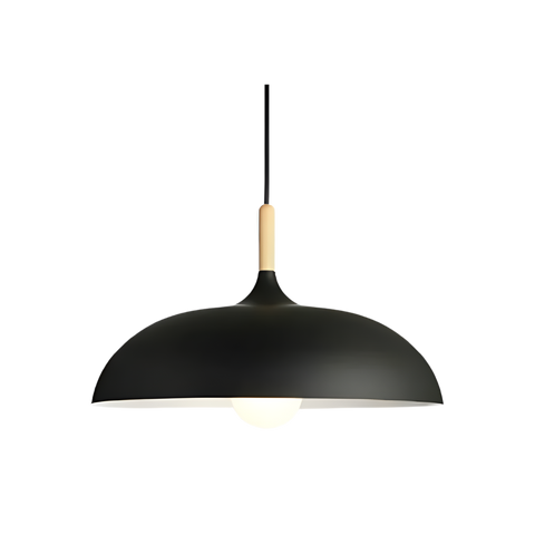 Lampa Wisząca Luno | Skandynawska Lampa Sufitowa | Żelazo i Drewno