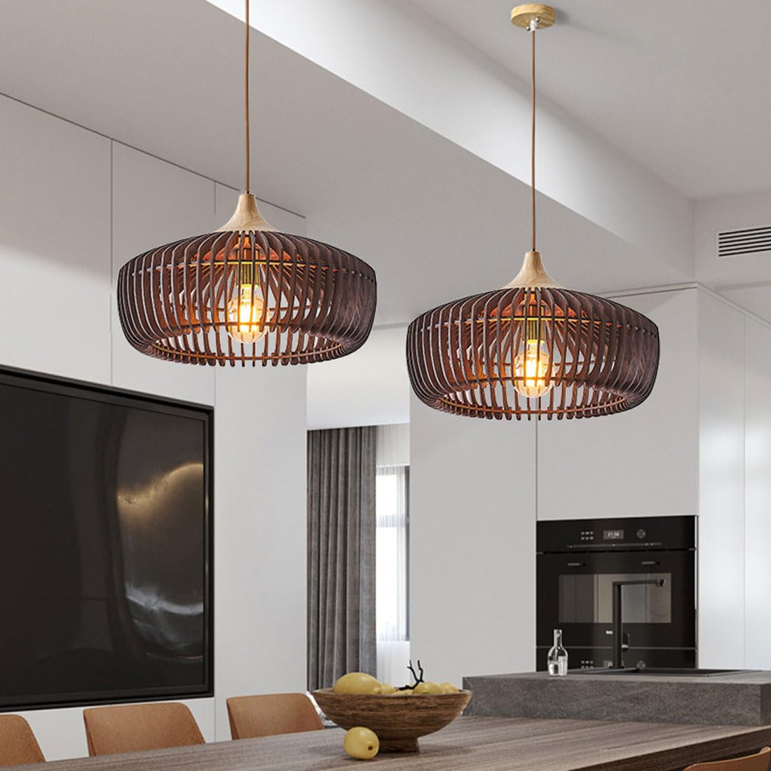Lampa Sora | Lampa wisząca drewniana | Styl japońsko-skandynawski