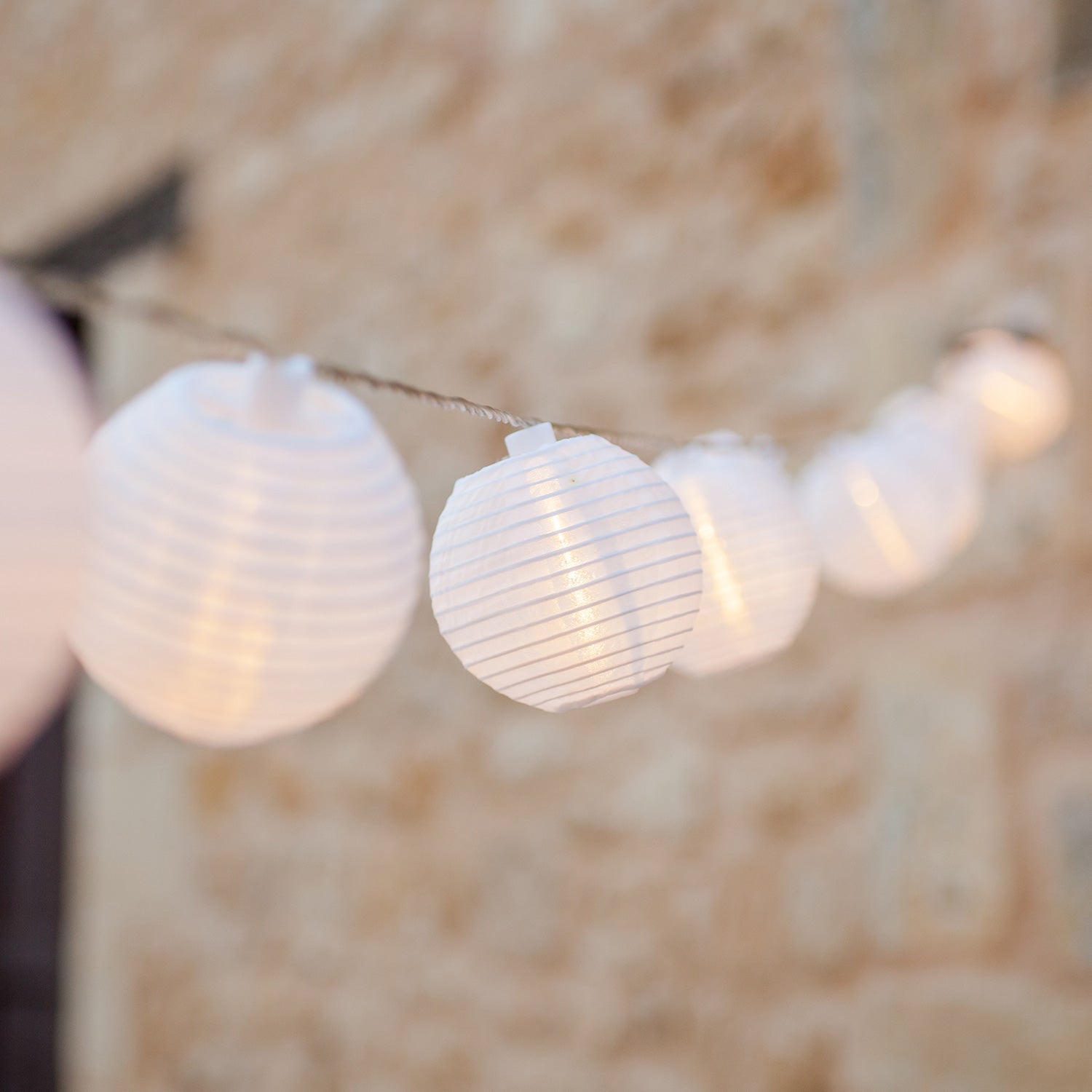 Girlanda Świetlna Lunaria | Lampiony LED | Dekoracja Ogrodowa z Papieru