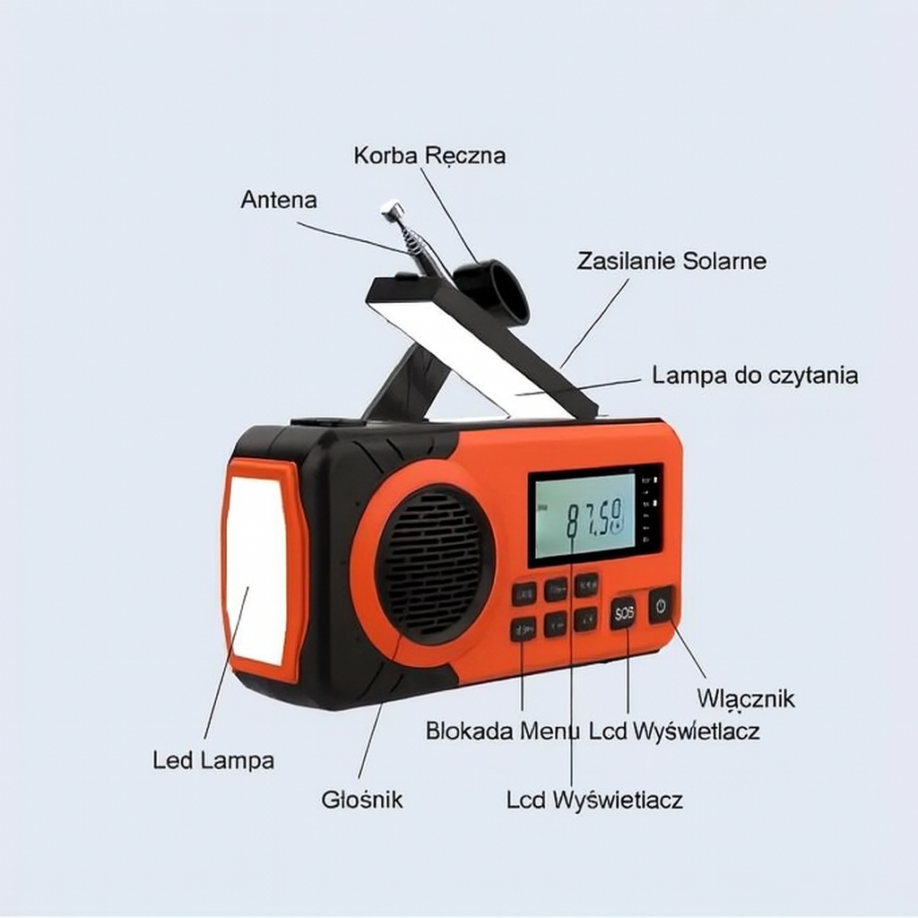 Radio DAB+ Korrin | Cyfrowe Radio Awaryjne | Zasilanie Korbkowe i Bluetooth