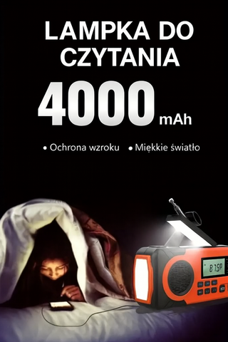 Radio DAB+ Korrin | Cyfrowe Radio Awaryjne | Zasilanie Korbkowe i Bluetooth