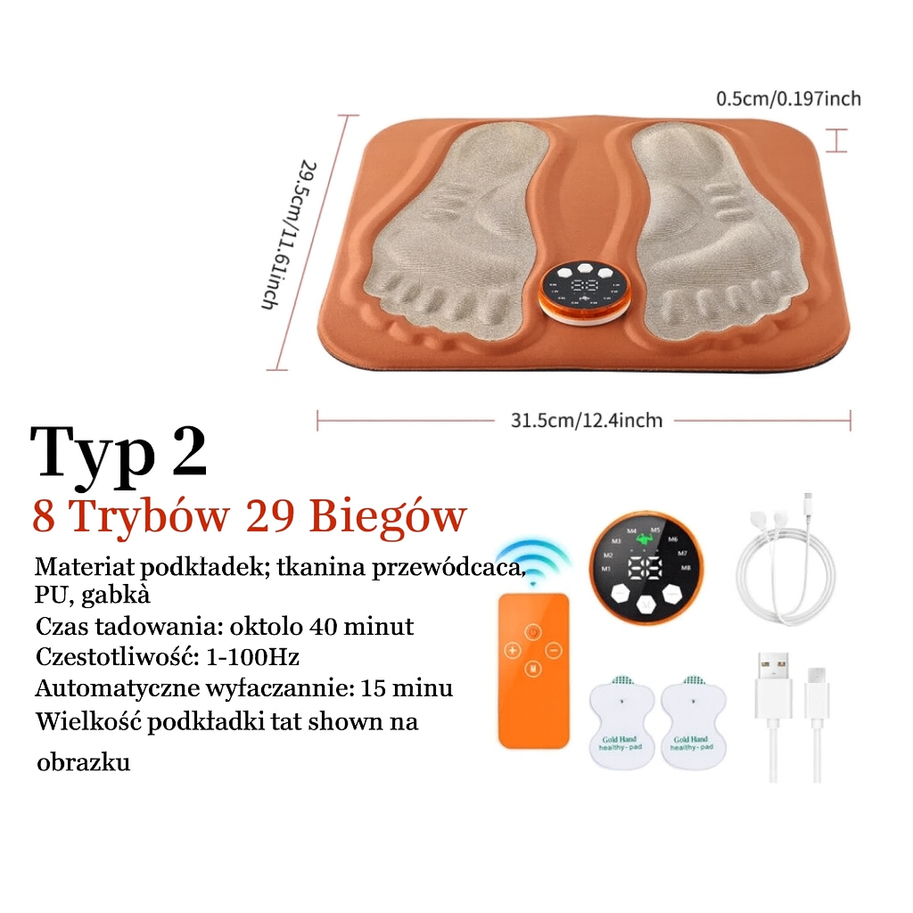 Mata Emsoria | Akupresyjna Mata do Stóp | Zdalne Sterowanie i Stymulacja EMS