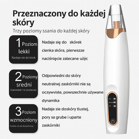 Urządzenie VacuSkin | Akcesorium do Pielęgnacji Twarzy | Próżniowy Masażer z Końcówkami