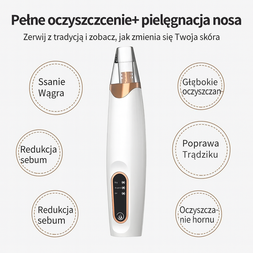 Urządzenie VacuSkin | Akcesorium do Pielęgnacji Twarzy | Próżniowy Masażer z Końcówkami