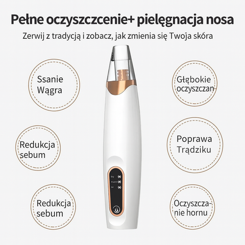Urządzenie VacuSkin | Akcesorium do Pielęgnacji Twarzy | Próżniowy Masażer z Końcówkami