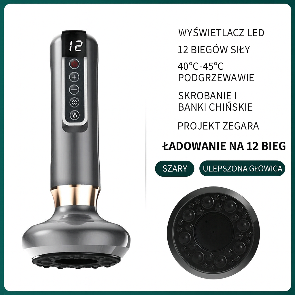 Masażer Próżniowy Verde | Urządzenie z Podgrzewaniem i LED | Cyfrowy Panel Sterowania