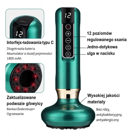 Masażer Próżniowy Verde | Urządzenie z Podgrzewaniem i LED | Cyfrowy Panel Sterowania