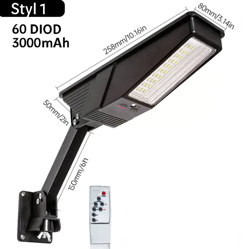 Lampa Solarna HelioMax | 138 LED | 9000 Lumenów z Czujnikiem Ruchu i Pilotem | IP65