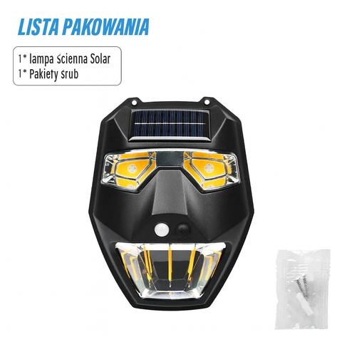 Lampa Solarna LumoLite | Oświetlenie Ścienne LED | Czujnik Ruchu i 5 Trybów Świecenia