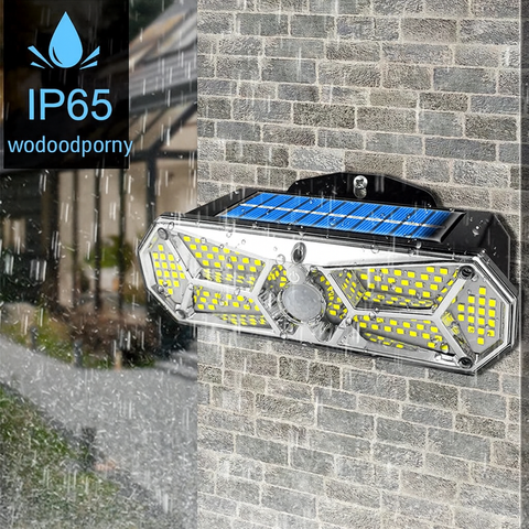 Zestaw Lampa Ścienna Solarna LuminoGuard | Oświetlenie LED 158 | Czujnik Ruchu IP65