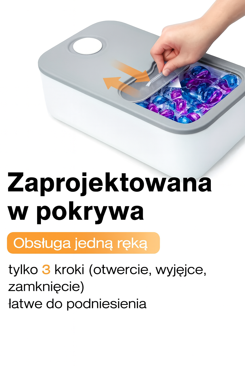 Organizer Na Kapsułki FreshVault | Pojemnik Na Środki Czystości | Pokrywa Przesuwna