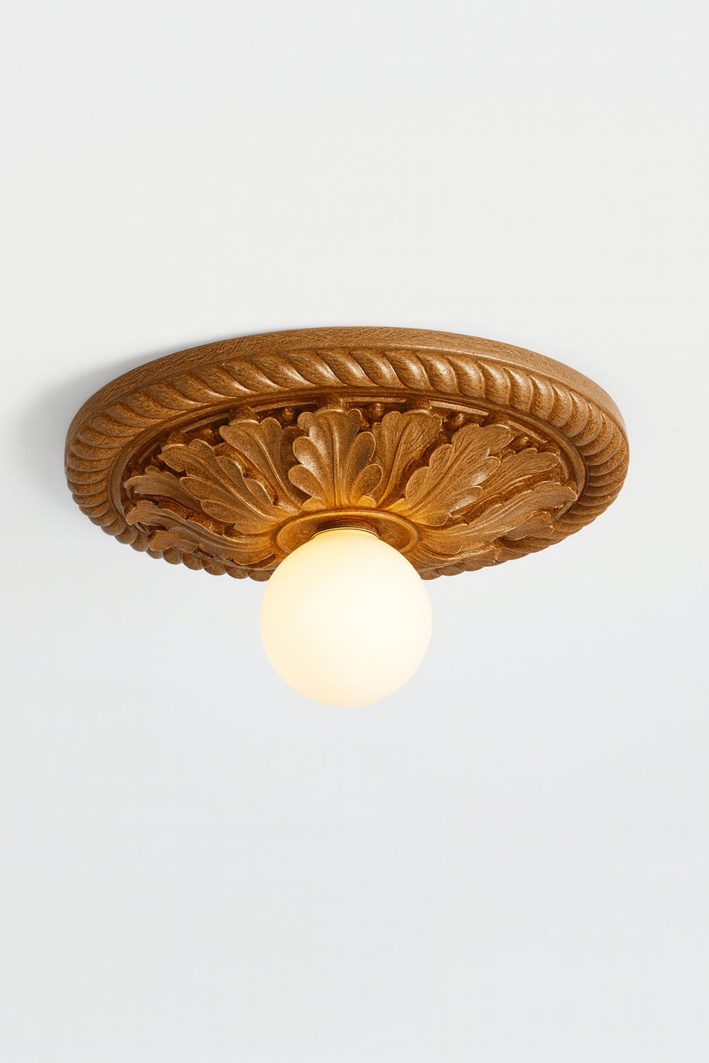 Plafon Elro | Lampa sufitowa dekoracyjna | Żłobiona rozeta z żywicy
