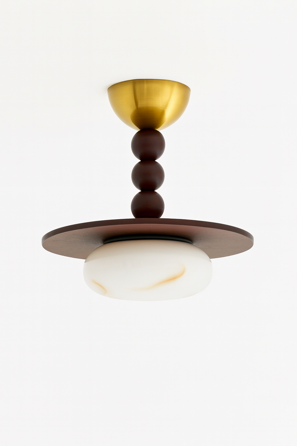Lampa sufitowa Luno | Oświetlenie dekoracyjne | Drewno i alabaster syntetyczny