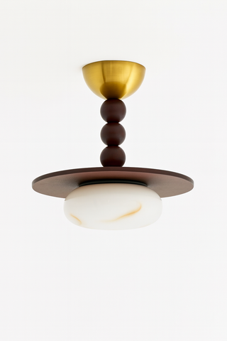 Lampa sufitowa Luno | Oświetlenie dekoracyjne | Drewno i alabaster syntetyczny