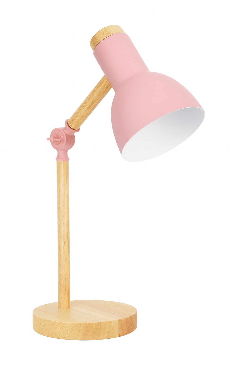 Lampka Biurkowa LumoWood | Skandynawski Styl | Drewno i Lakierowany Metal