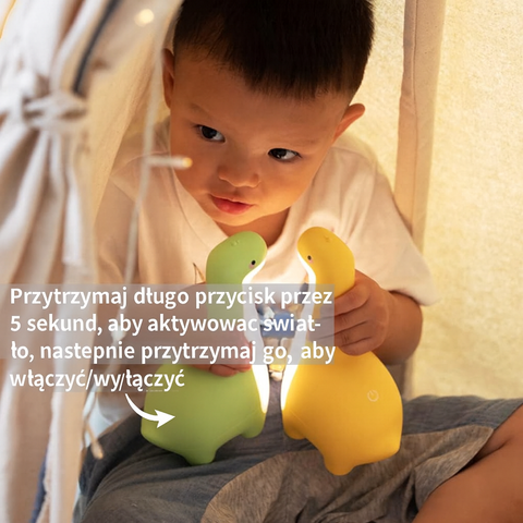 Dino Noktus | Lampka nocna dla dzieci | Silikonowa z łagodnym światłem