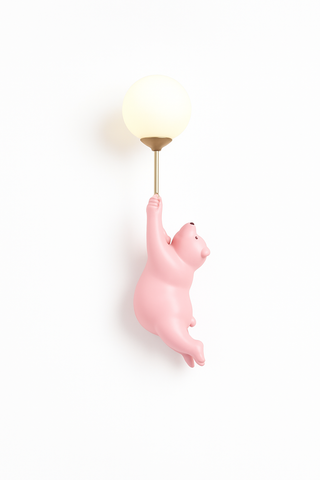 Miś z Balonem | Lampa Ścienna dla Dzieci | Żywica i Klosz 3D