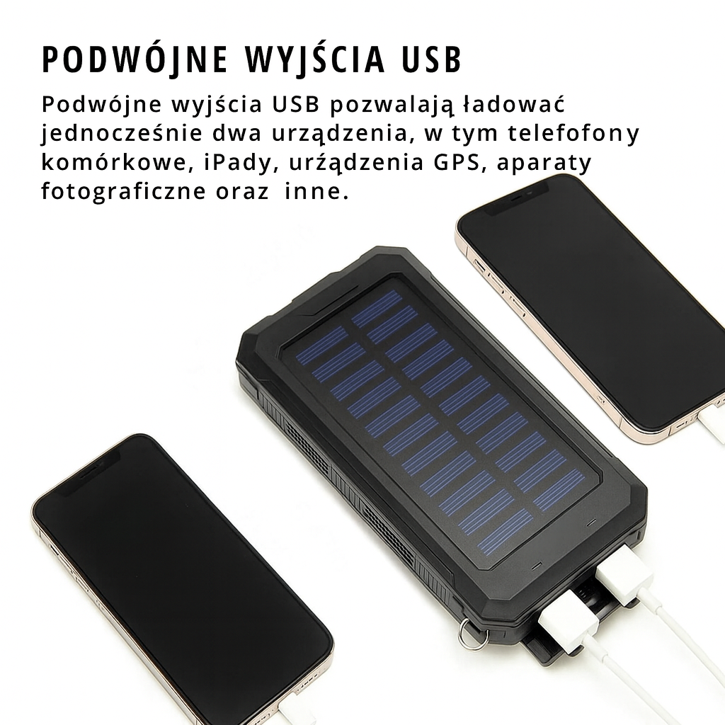 Solaris Trek | Powerbank solarny do telefonu | Wodoodporny i przenośny